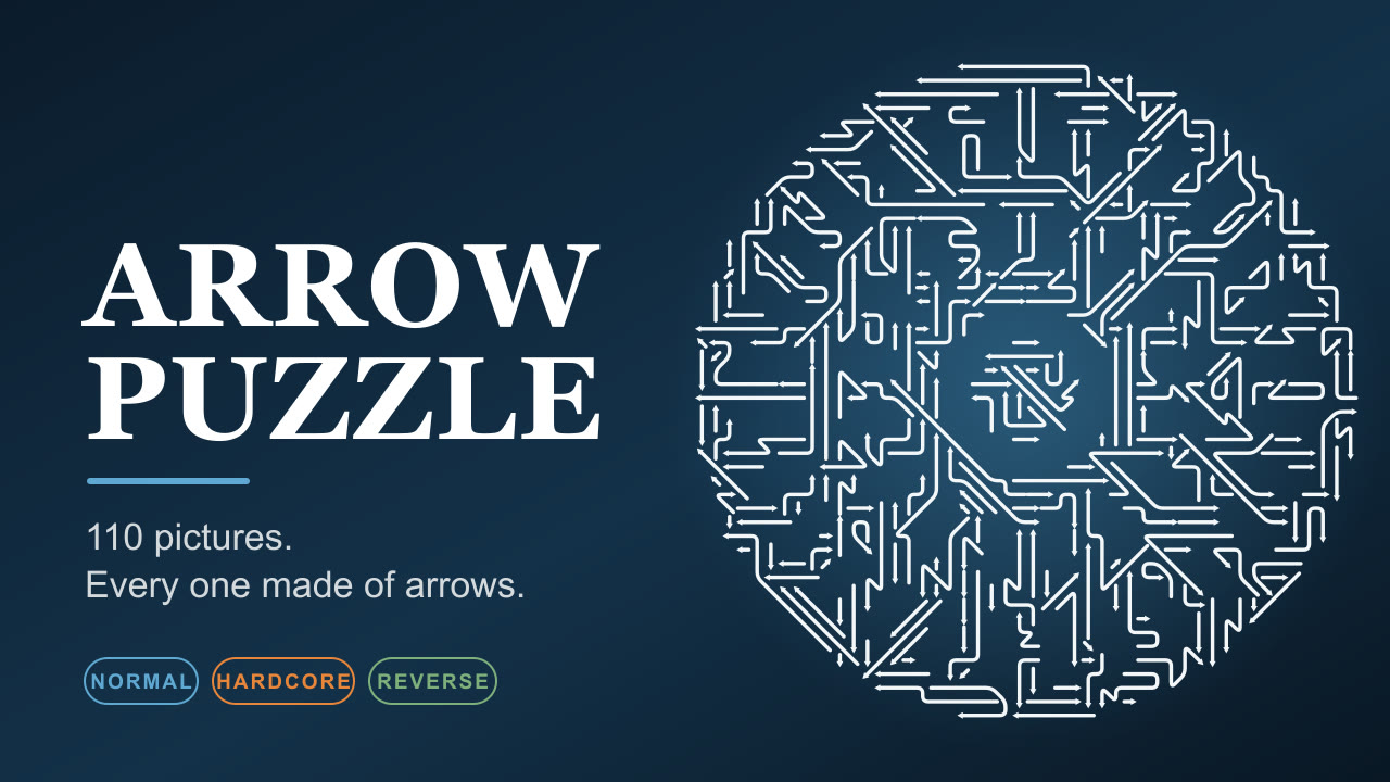 Arrow Puzzle – Artwork: ein Kreis aus ineinander verschachtelten Pfeilen