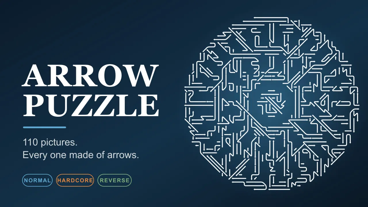 Arrow Puzzle – Artwork: ein Kreis aus ineinander verschachtelten Pfeilen