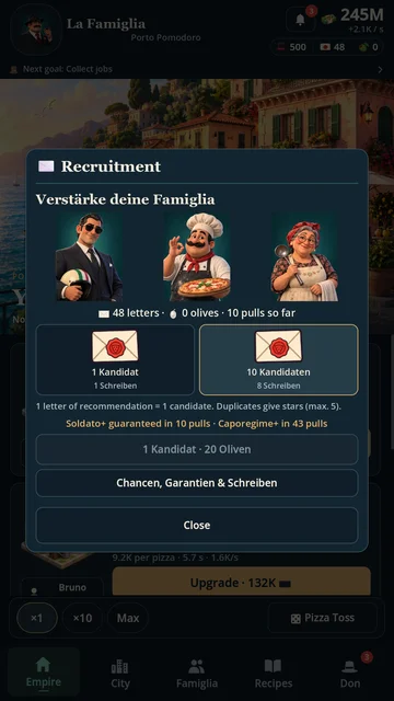Pizza Mafia – Recruit your crew