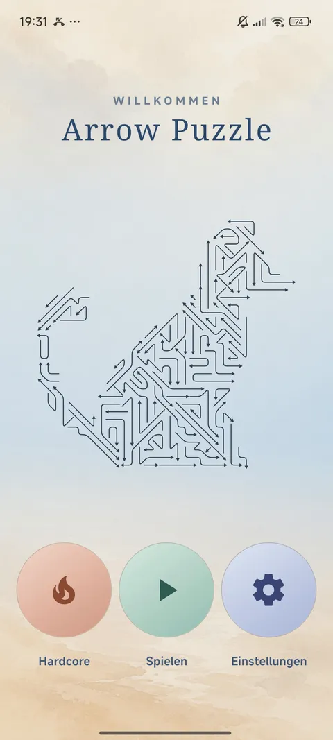 Arrow Puzzle – Startbildschirm