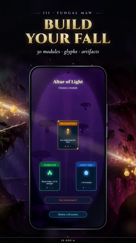 CANDLERIFT: Build your fall – 30 modules, glyphs, artifacts