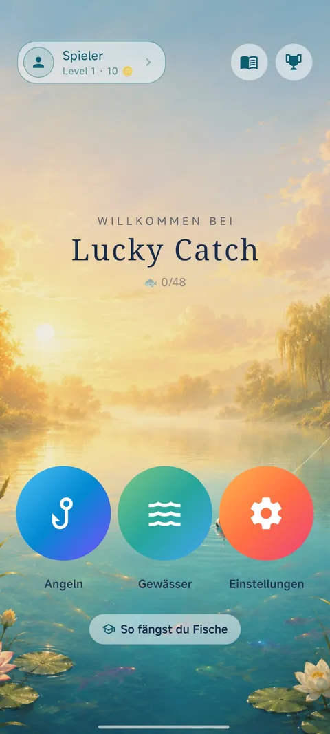 Lucky Catch – Startbildschirm