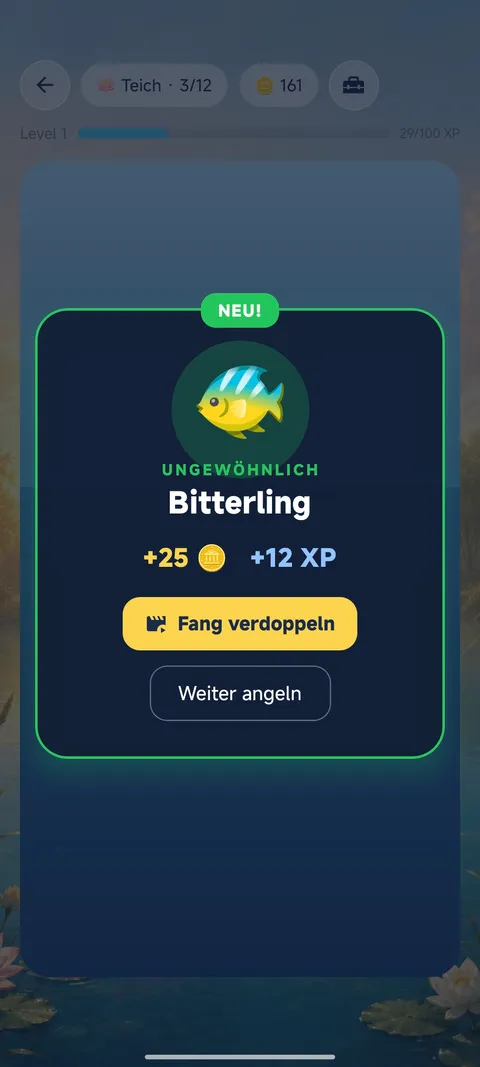 Lucky Catch: Ein Fisch ist gefangen