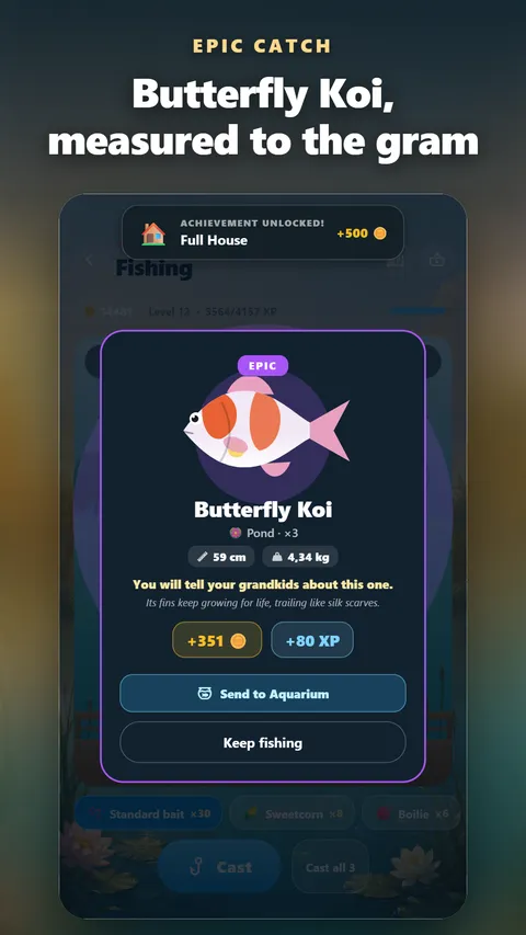 Lucky Catch: Epic catch: Butterfly Koi, measured to the gram