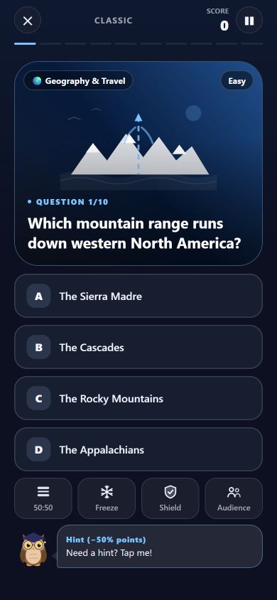 QuizNova: Geography: The mountains of western North America