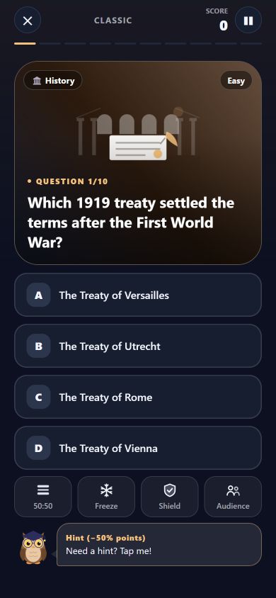 QuizNova: History: The treaty after the First World War