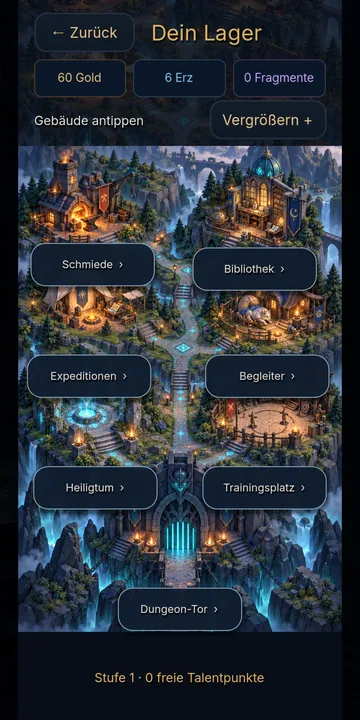 Würfel Dungeon: Baue dein Lager aus