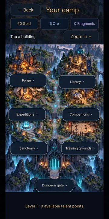 Würfel Dungeon: Build up your camp
